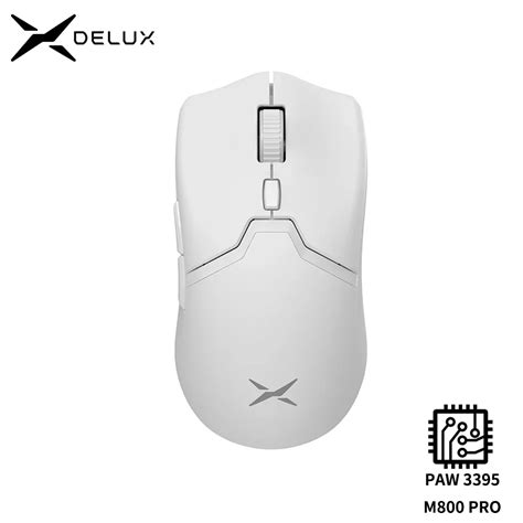 Delux Rat N Inal Mbrico M Pro Paw Para Juegos Perif Rico Blanco