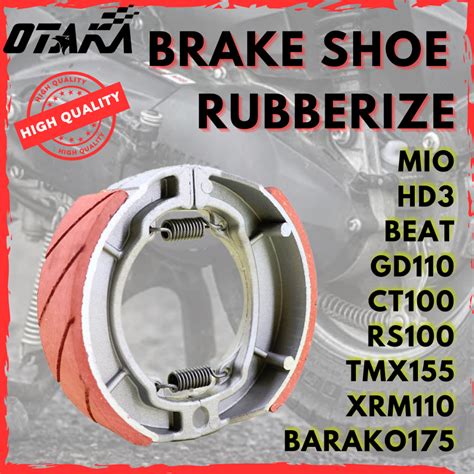 OTAKA BRAKE SHOE RUBBERIZED FOR MIO HD3 BEAT GD110 CT100 RS100 TMX155