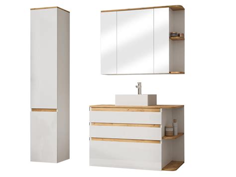 Mueble de baño con lavabo columna y armario mural 96 cm ANIDA