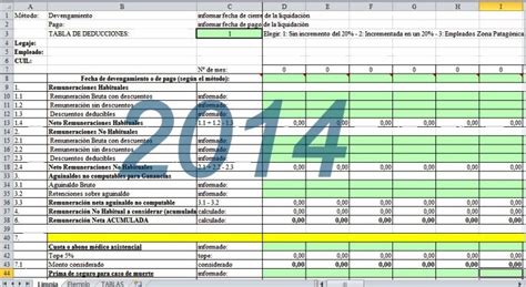 Planilla Excel Para El Cálculo De Las Retenciones Ganancias 4ta Categoría 2014