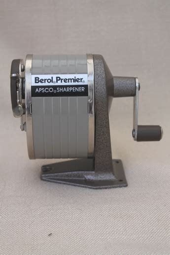 Vintage pencil sharpener, all metal hand crank Berol Premier Apsco ...