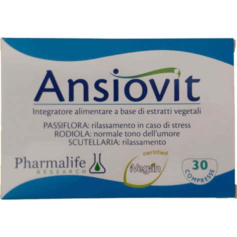 Pharmalife Ansiovit 30 Compresse Integratore Per Il Benessere Psicofisico