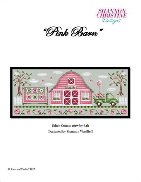 Pink Barn Counted Cross Stitch Pattern Etsy