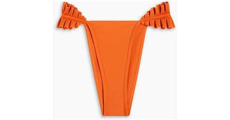 Andrea Iyamah Mulan Ruffled High Rise Bikini Briefs In Orange Lyst