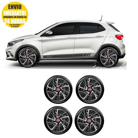 Jogo Kit 4 Calotas Ds4 Aro 13 14 15 Fiat Argo Siena Palio Emblema