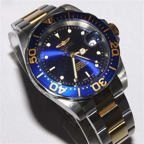 Invicta Mako Pro Diver Mm Automatic Blue Dial Two Tone Men S Watch