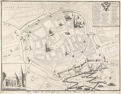 Plattegrond Van De Stad Groningen Tijdens Het Beleg Van Luyken