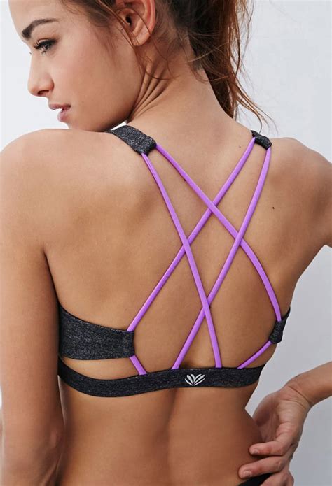 Forever 21 Low Impact Heathered Strappy Sports Bra Ropa Deportiva