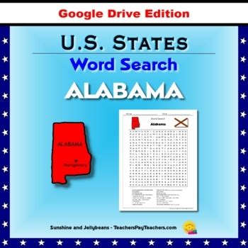 Alabama Word Search Puzzle U S States Geography Activity Grades