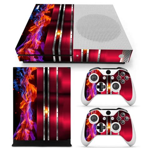 Xbox One S Console Skin Decal Sticker Cherry Fire Flames Metal Custom Design Set Ebay