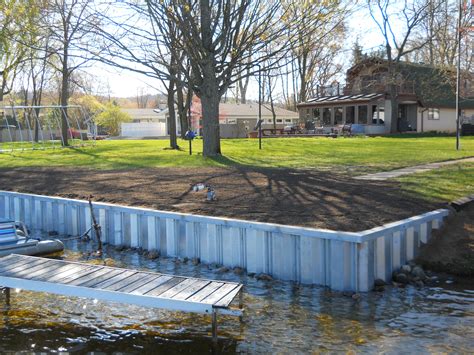 Steel Seawall Install on Portage Lake in Pinckney, MI