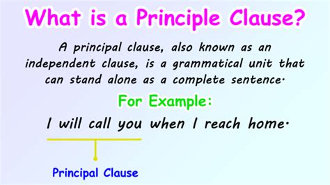 Principal Clause Meaning And Definition With Examples