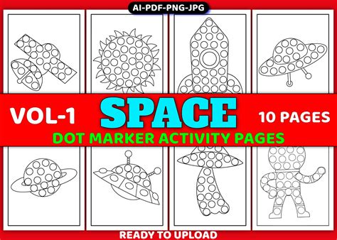 Space Dot Marker Activity Book Graphic By Simran Store · Creative Fabrica