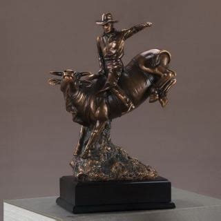 Bull Rider Cowboy Rodeo Western Sculpture 11" H