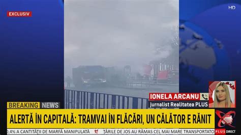 Un tramvai a luat foc în Capitală Update Incendiul a fost lichidat