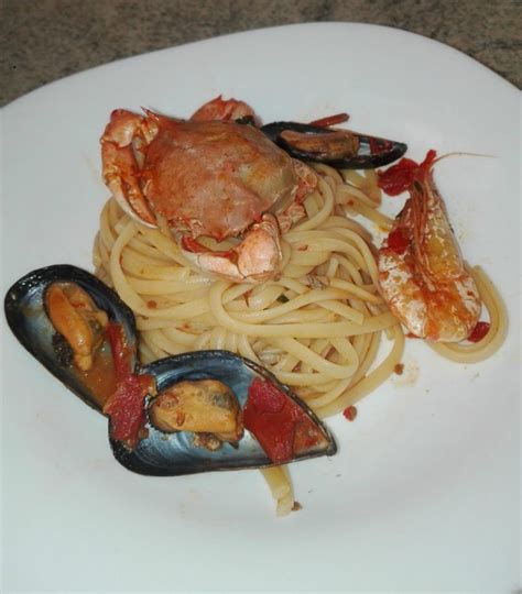 Spaghetti Con Granchi Cozze E Gamberi Cucinando Con Antonia