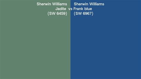 Sherwin Williams Jadite Vs Frank Blue Side By Side Comparison