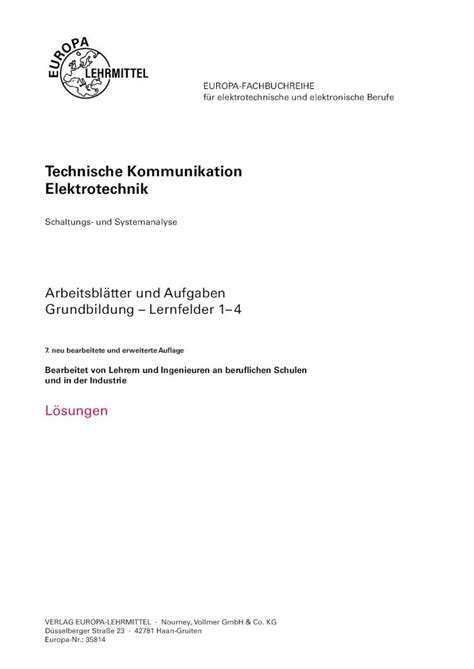 Pdf Technische Kommunikation Elektrotechnik Liebe Leserin Lieber