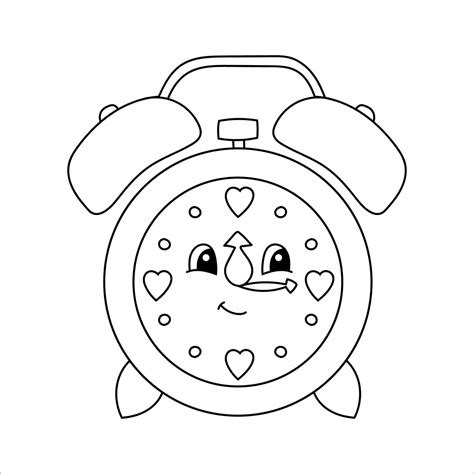 Sonriente Reloj De Dibujos Animados Para Colorear Imprimir E Dibujar