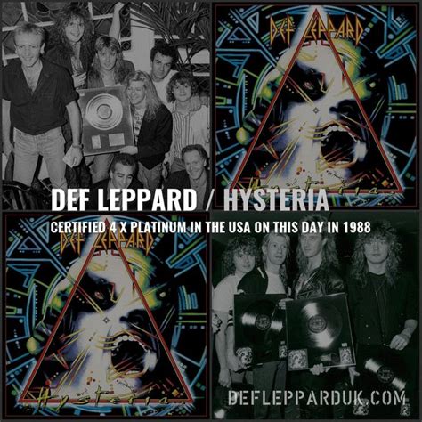 Years Ago Def Leppard S Hysteria Album X Platinum In Usa Def