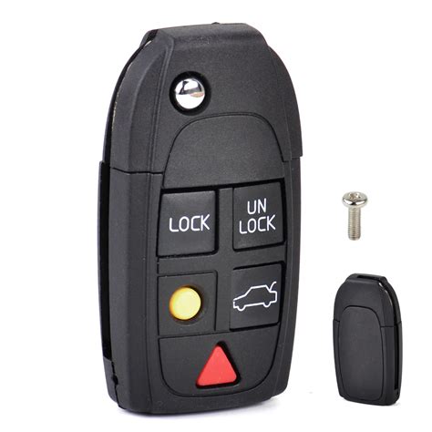 Beler 5 Button Flip Key Shell Folding Remote Case Fob Fit For Volvo S60