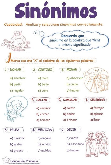 Ejercicios de Sinónimos y Antónimos PDF Razonamiento Verbal