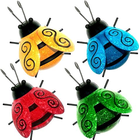 Amazon.com : Quinnsus 4 Pack Metal Ladybugs Wall Decor, Outdoor Ladybug