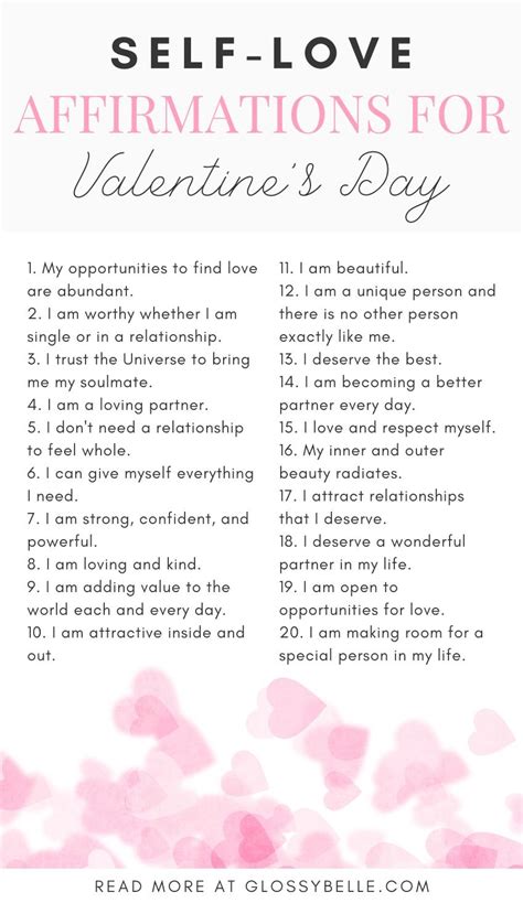 30 Valentine S Day Affirmations For Self Love Self Love Affirmations