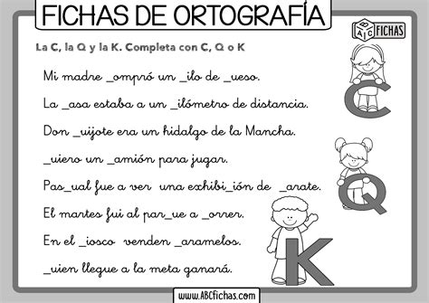 Fichas Con Ejercicios De Ortograf A Para Ni Os