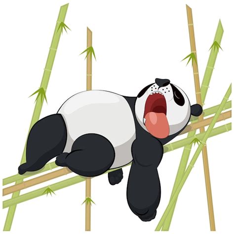 Premium Vector Lazy Panda Sleeping Illustration