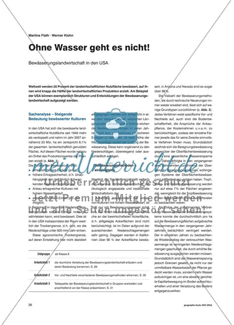 Ohne Wasser Geht Es Nicht Bewässerungslandwirtschaft In Den Us Meinunterricht