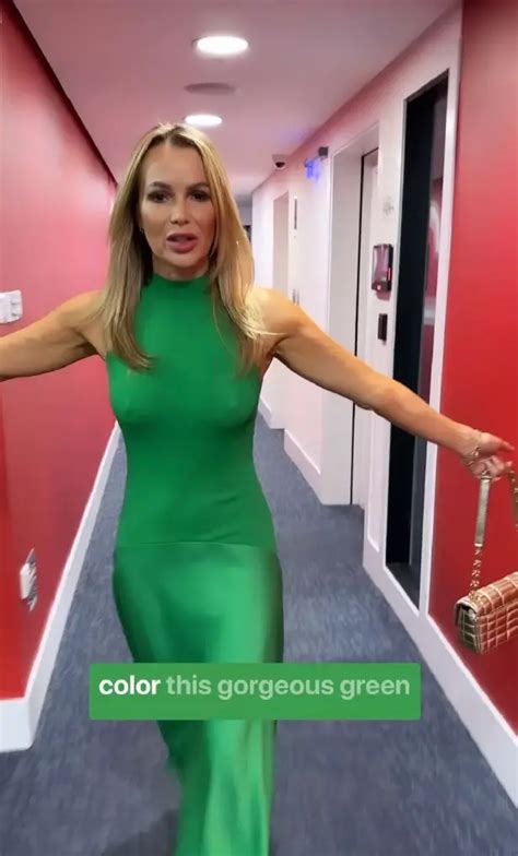 In A Paper Thin Neon Green Dress Amanda Holden Went Braless While Fans