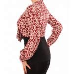 Wine And Ivory Pussy Bow Top