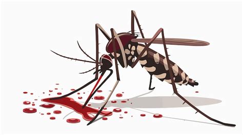 Ilustração vetorial detalhada de um mosquito chupando sangue vetor