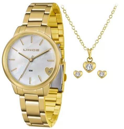 Reloj De Pulsera Lince Lrg L De Cuerpo Color Dorado Para Mujer