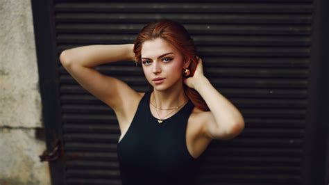 cute readhead girl adjusting her hairs wallpaper hd girls wallpapers 4k wallpapers images