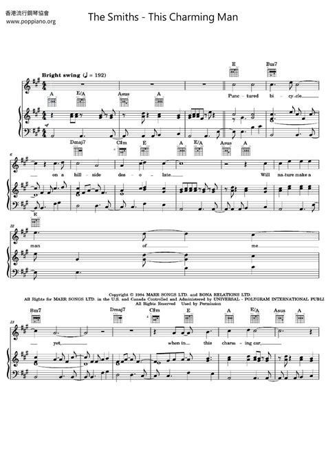 The Smiths-This Charming Man Sheet Music pdf, - Free Score Download ★