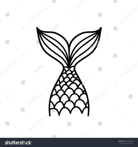 Mermaid Tail Outline Clipart