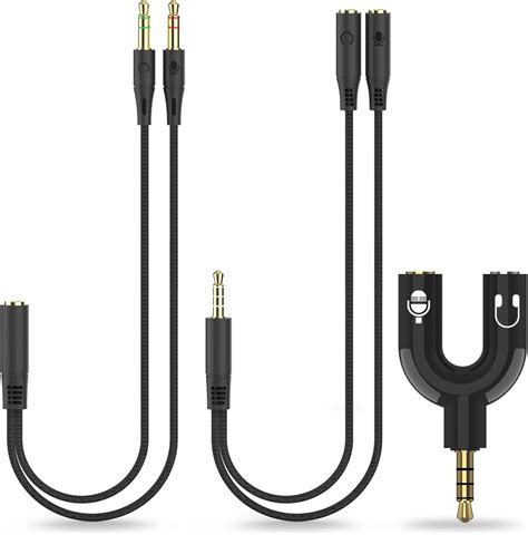 Amazon Zdycgtime Mm Headphone Y Splitter Cable Pole Mm Aux