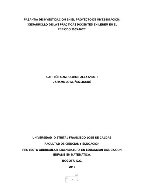 Desarrollo De Las Practicas Docentes En Lebem En El Periodo I Al