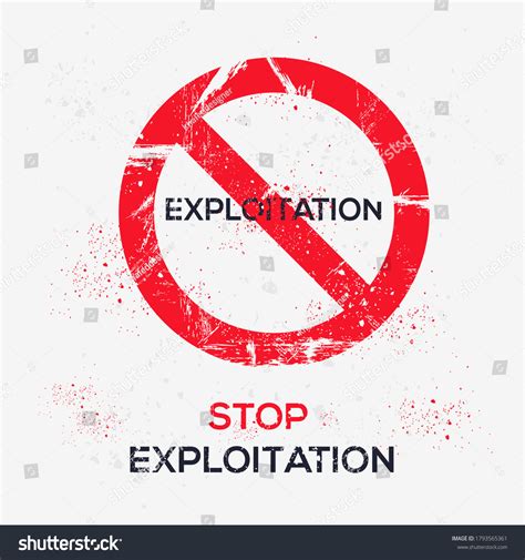 Warning Sign Exploitation Vector Illustration Stock Vector Royalty