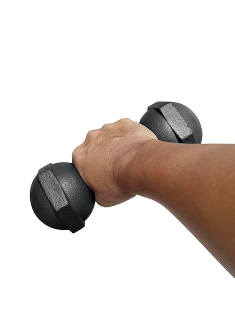 Premium Photo Hand Holding Dumbbell Isolated On White