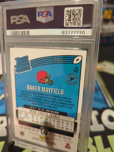 Baker Mayfield 2018 Donruss Optic Preview Rated Rookie Bronze Auto PSA