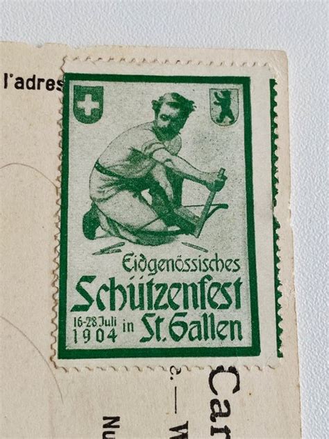 1904 Vignette Eidg Schützenfest St Gallen auf Karte Kaufen auf Ricardo