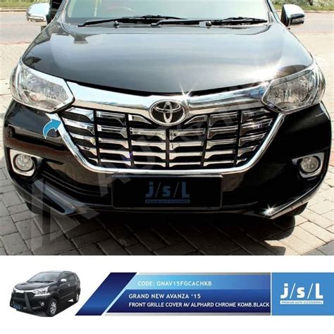 Jual Grille Model Alphard Grand New Avanza Front Chrome Kombinasi Hitam