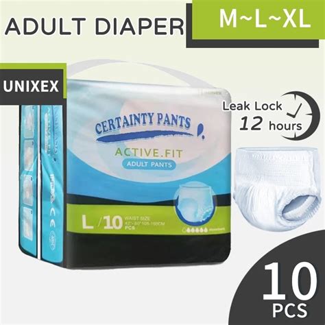 Pampers Diapers Adults Unisex Size M L Xl Womens Fashion Bottoms