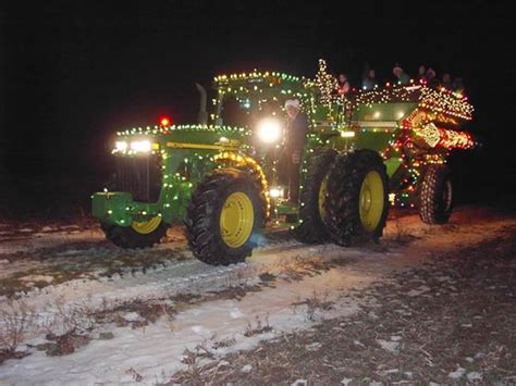 Christmas Lights On Tractors Photos John Deere Christmas Christmas