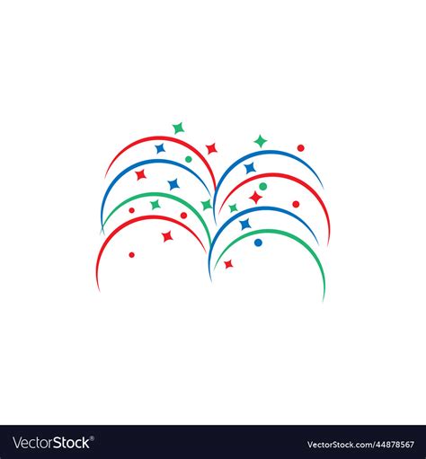 Fireworks happy new year icon design template Vector Image