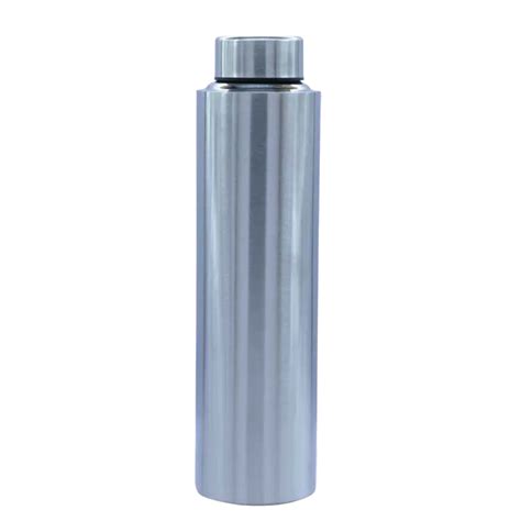 silver polished stainless steel insulated water bottle  liter