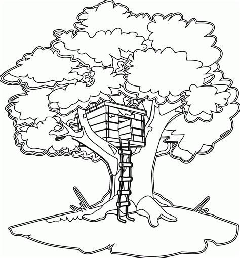 Free Tree House Coloring Pages - Coloring Home